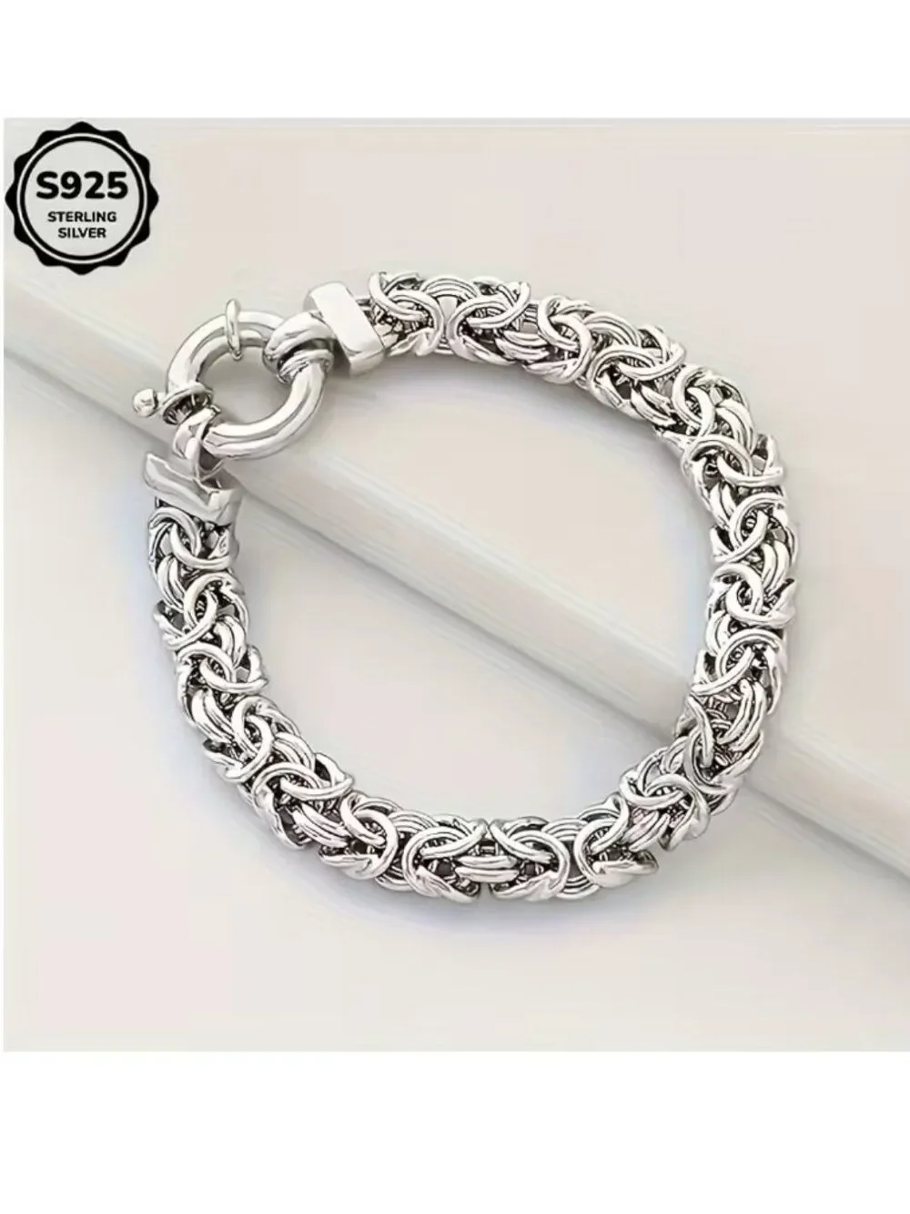 Italian 925 Sterling Silver Byzantine Bracelet 6mm 7